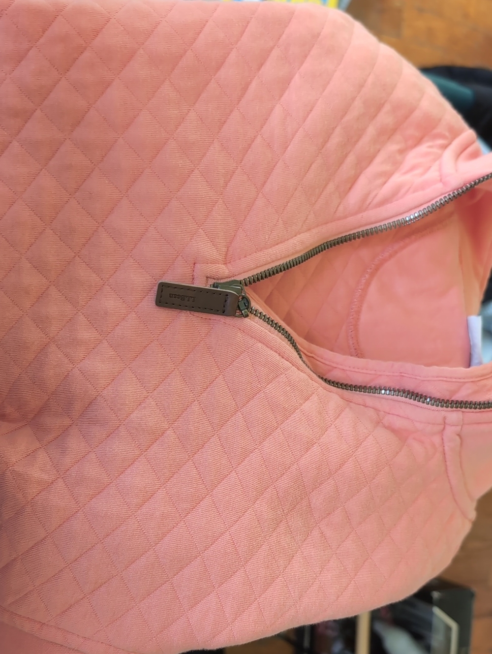 L.L. Bean Coral Pink Zip-Front Top
